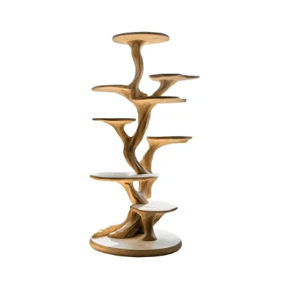 Silvae Sculpted Solid Wood Tree-Inspired Cat Tree Shelf