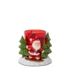 Skiing Santa Tea Light Candle Holder