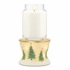 Snowy Tree Candle Pedestal With LED Light