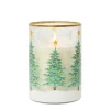 Snowy Trees Jar Candle Holder