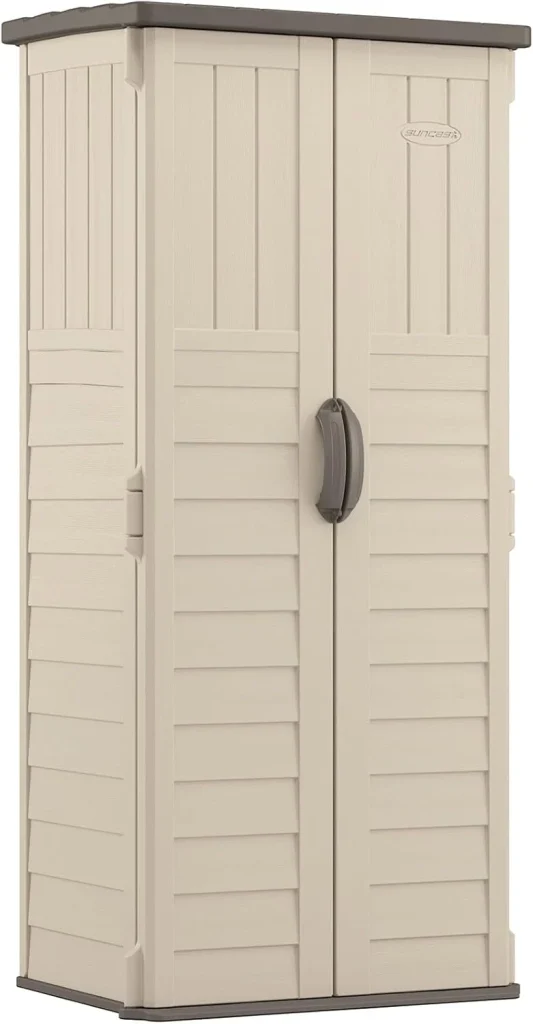 Suncast Vertical Outdoor Storage Shed - Vanilla