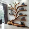 Sylvara Flow Handcrafted Live Edge Tree Bookshelf