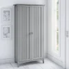 Tall Freestanding Storage Cabinet With Doors And 5 Shelves