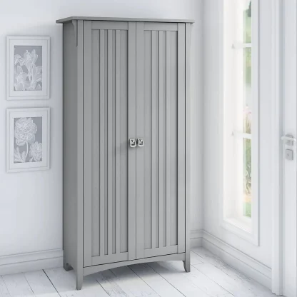 Tall Freestanding Storage Cabinet With Doors And 5 Shelves