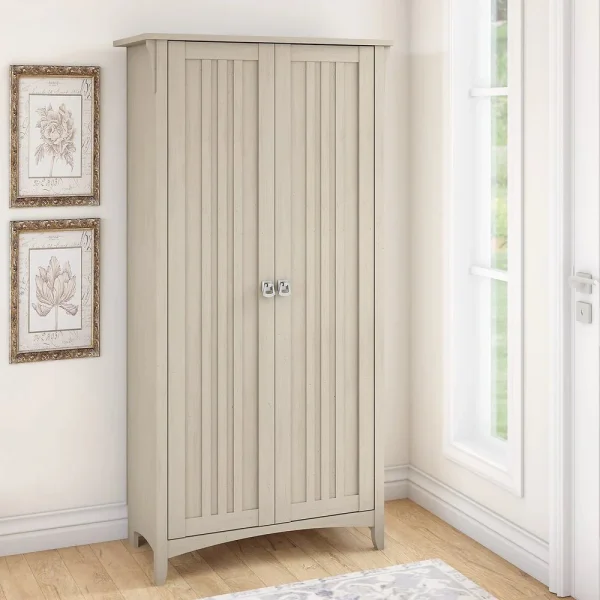 Tall Freestanding Storage Cabinet With Doors And 5 Shelves