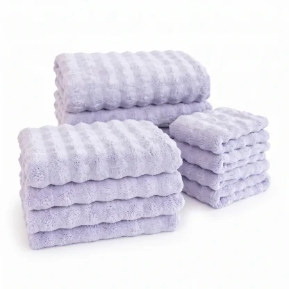 Textured Towel Set - Pink
