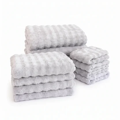 Textured Towel Set - Pink