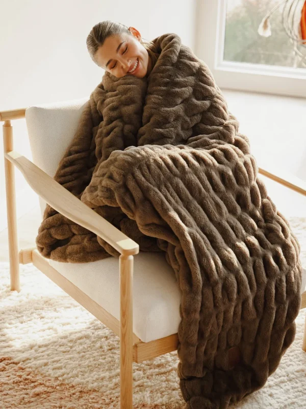 Oversized Blanket - Navy - Bear