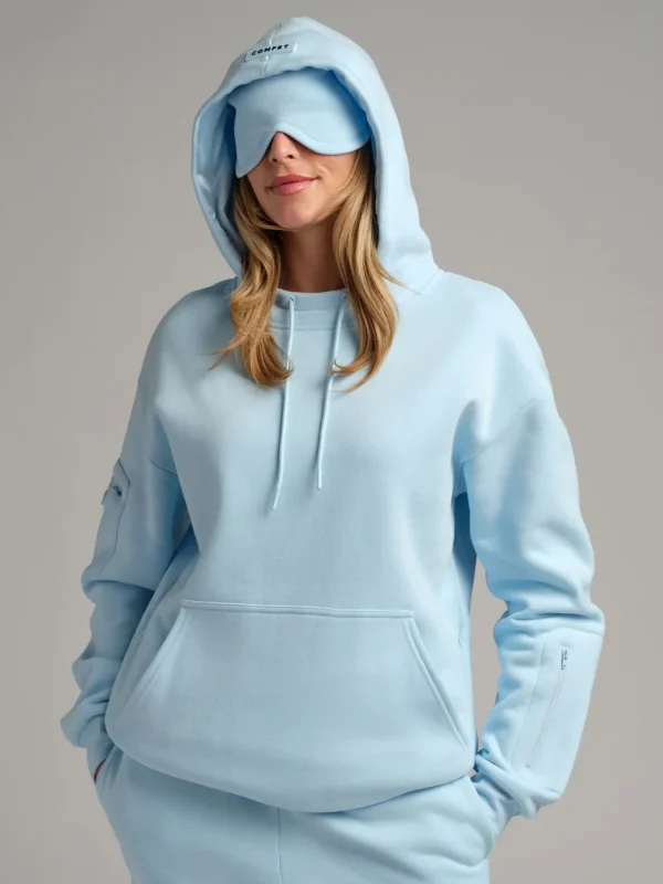 Travel Pullover Hoodie - Baby Blue