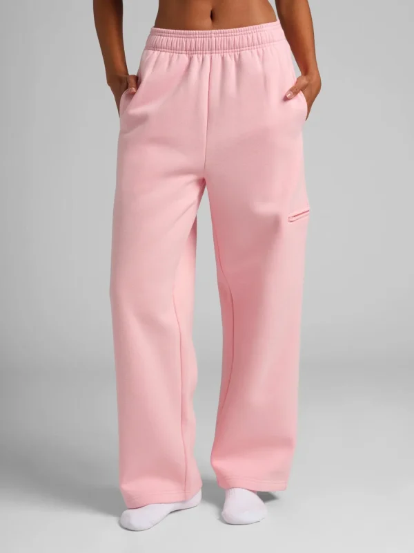 Travel Straight-Leg Sweatpants - Powder Pink
