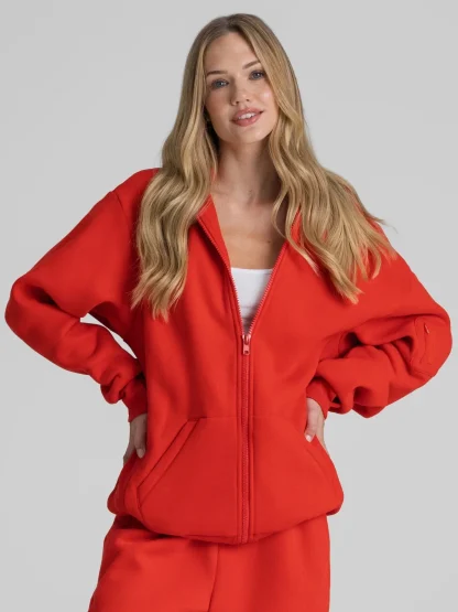Travel Zip Hoodie - Coral