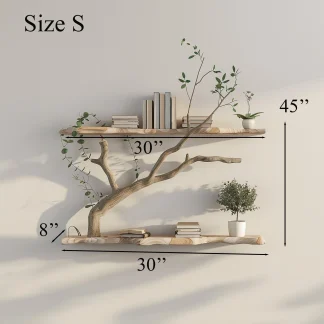 Tree Branch Driftwood Live Edge Floating Shelf Gift For Reader