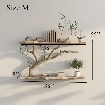 Tree Branch Driftwood Live Edge Floating Shelf Gift For Reader
