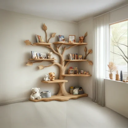 Tree Kids Bookshelf Natural Trees Handmade Baby Room Decor Gift
