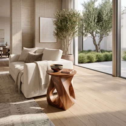 Twisted Side Table For Living Room Or Bedroom
