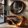 Vaelrith Sculpted Solid Wood Console Table