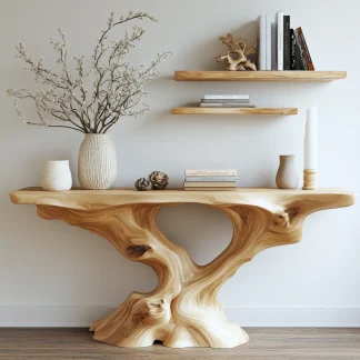 Vaelthorn Sculpted Solid Wood Console Table