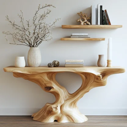 Vaelthorn Sculpted Solid Wood Console Table