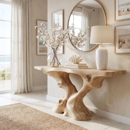 Vaelthorn Sculpted Solid Wood Console Table