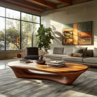 Valthera Sculpted Solid Wood Coffee Table SPA235732