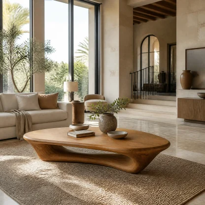Valthera Sculpted Solid Wood Coffee Table SPA235732