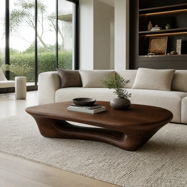 Valthera Sculpted Solid Wood Coffee Table SPA235732