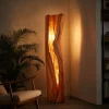 Velarith Sculpted Live Edge Integrated LED Wood Floor Lamp