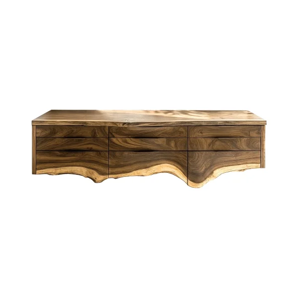 Virella Live Edge Solid Wood Floating Bathroom Vanity With Drawers