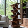 Virex Sculpted Solid Wood Tree-Inspired Cat Tree Shelf