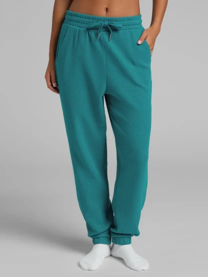 Waffle-Knit Lounge Joggers - Lagoon