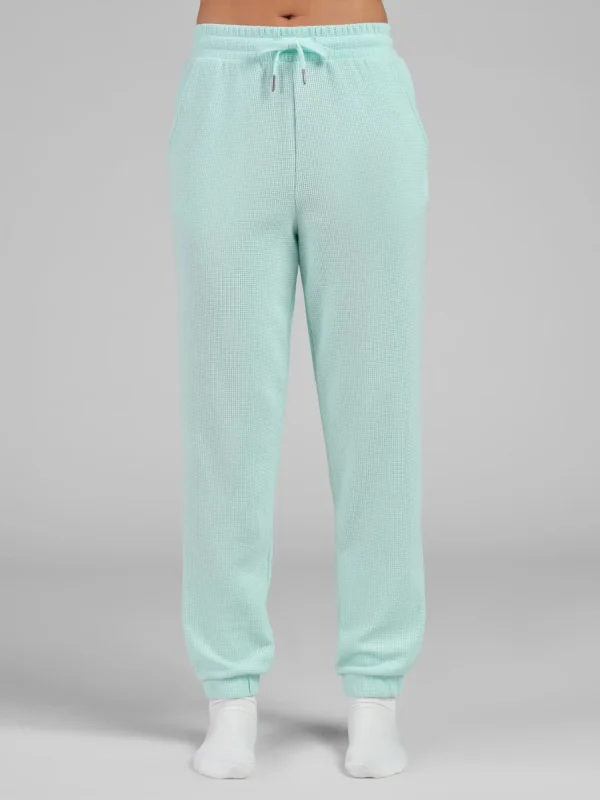 Waffle-Knit Lounge Joggers - Lagoon