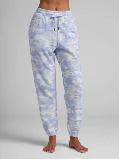 Waffle-Knit Lounge Joggers - Lagoon