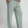 Waffle-Knit Lounge Pants - Sage Green