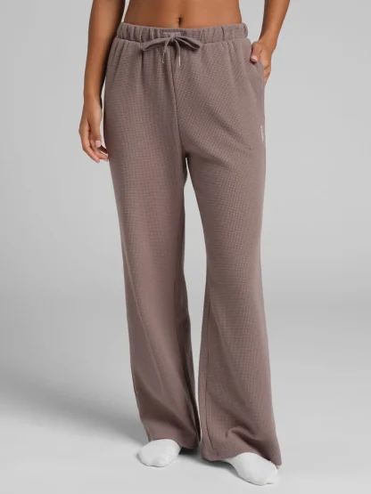 Waffle-Knit Lounge Pants - Sage Green