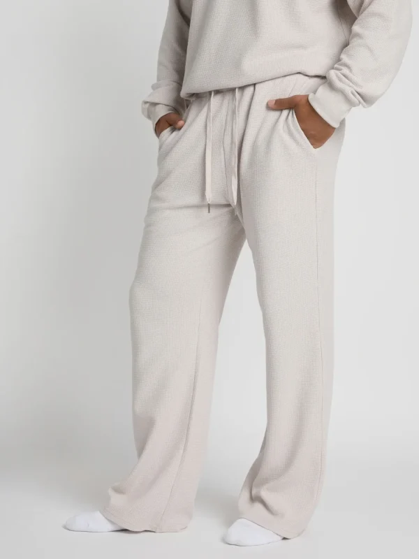 Waffle-Knit Lounge Pants - Sage Green