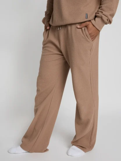 Waffle-Knit Lounge Pants - Sage Green