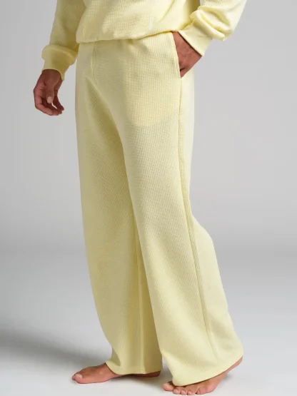 Waffle-Knit Lounge Pants - Sage Green