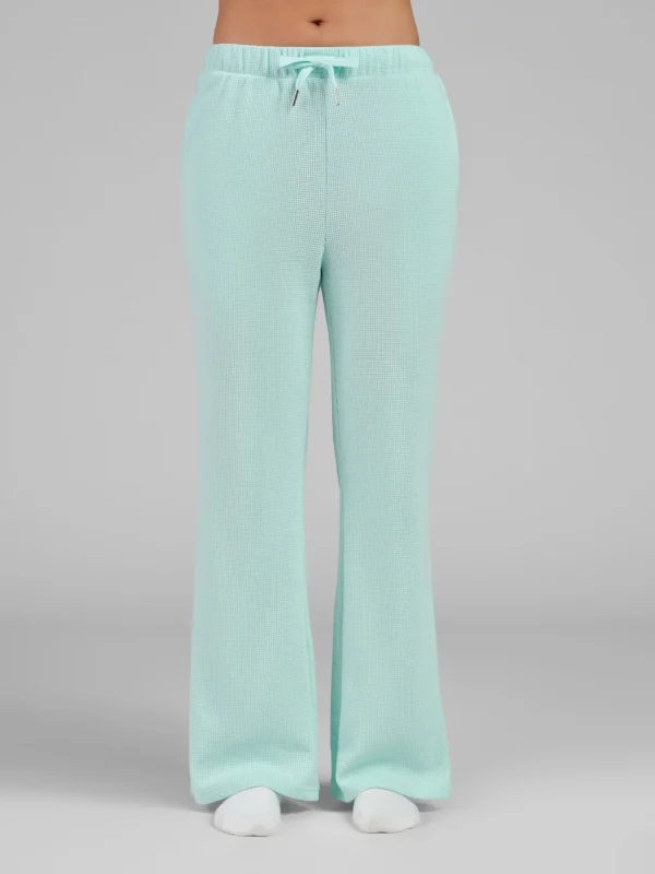 Waffle-Knit Lounge Pants - Sage Green