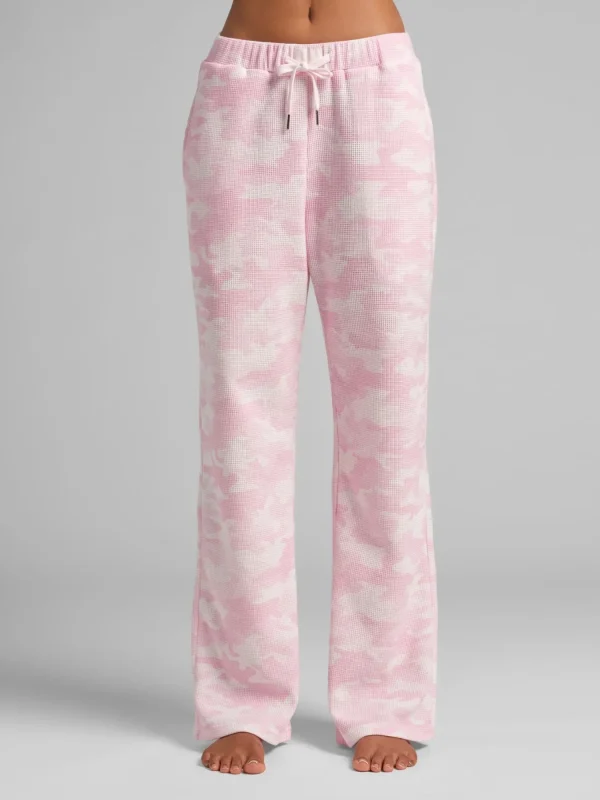 Waffle-Knit Lounge Pants - Sage Green