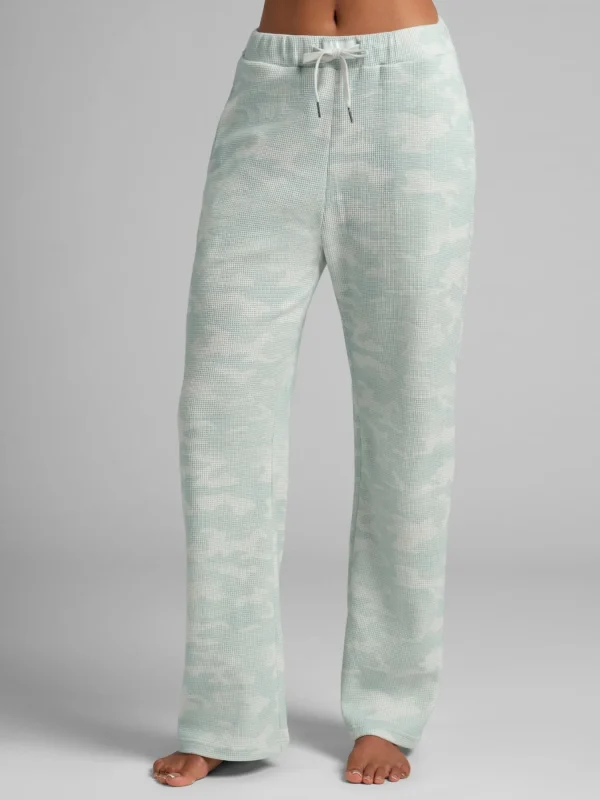 Waffle-Knit Lounge Pants - Sage Green