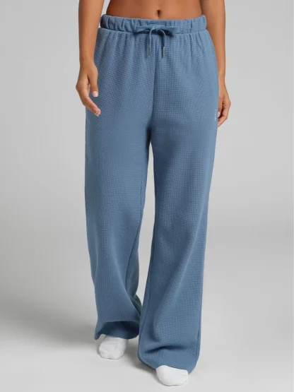 Waffle-Knit Lounge Pants - Sage Green