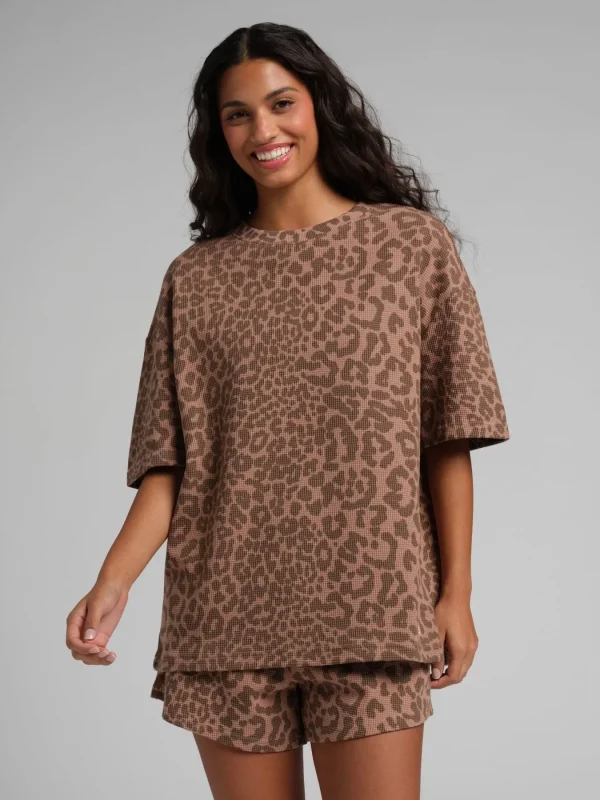 Waffle-Knit Lounge T-Shirt - Harbor