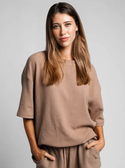 Waffle-Knit Lounge T-Shirt - Harbor