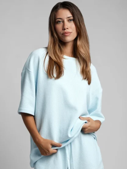 Waffle-Knit Lounge T-Shirt - Harbor
