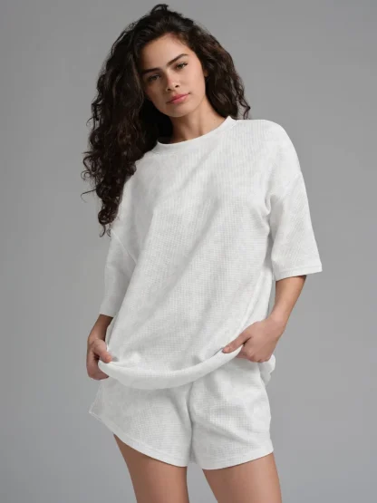 Waffle-Knit Lounge T-Shirt - Harbor