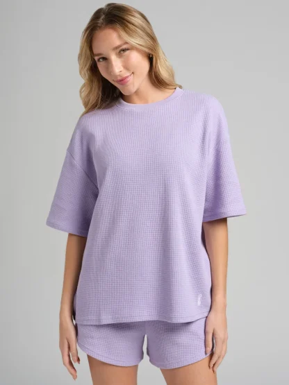 Waffle-Knit Lounge T-Shirt - Harbor
