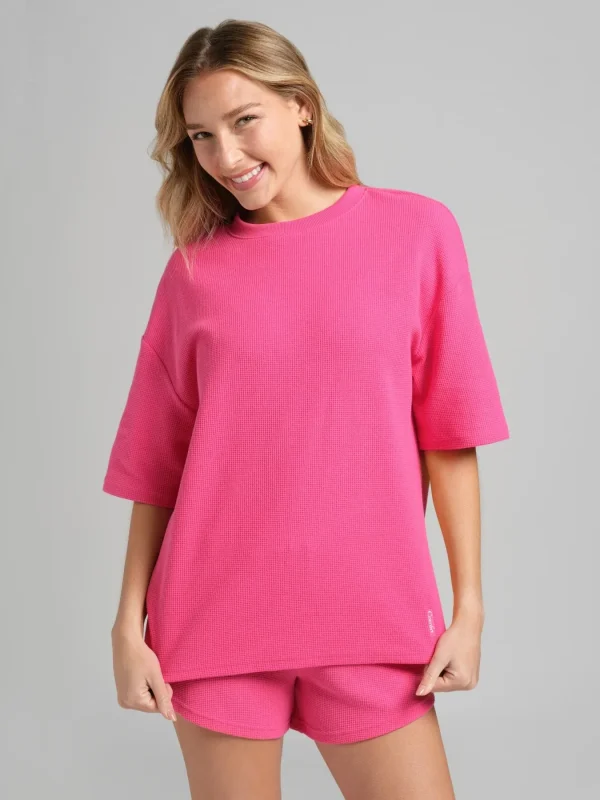 Waffle-Knit Lounge T-Shirt - Harbor