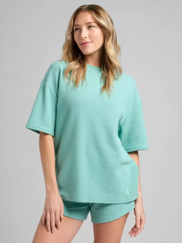 Waffle-Knit Lounge T-Shirt - Harbor