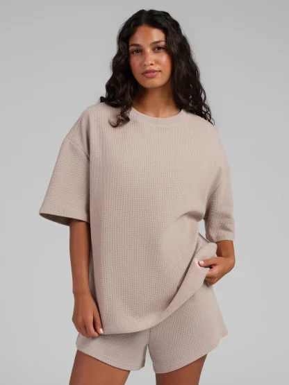 Waffle-Knit Lounge T-Shirt - Harbor