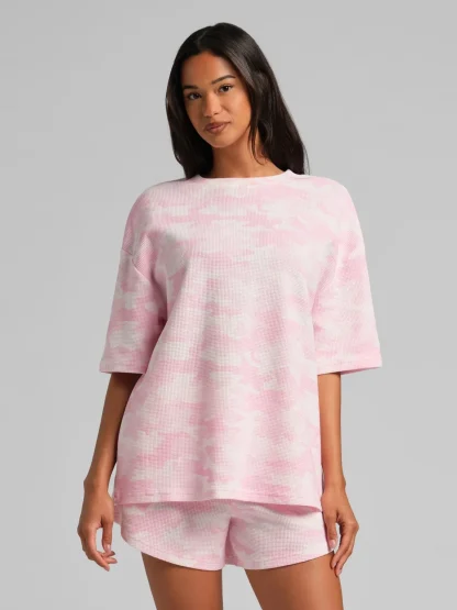 Waffle-Knit Lounge T-Shirt - Harbor